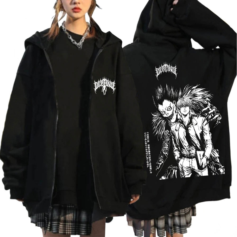 Men'S Fashion Light Jacket - Felpa con Cappuccio Anime Death Note
