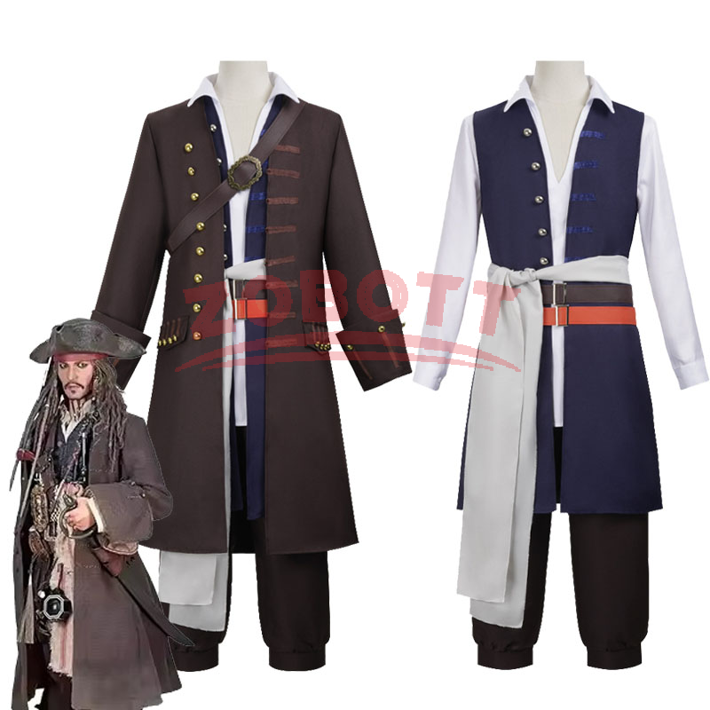 Trench Coat Men - Costume da Capitano Jack Sparrow per