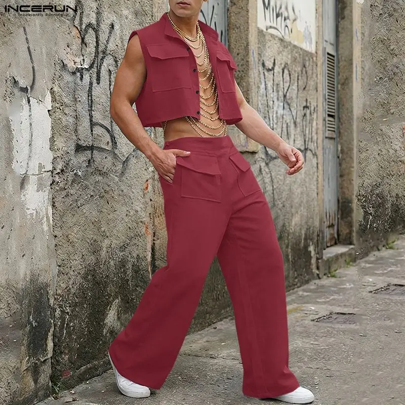 Men'S Fashion Rules - INCERUN Completi da Uomo: Top Corto