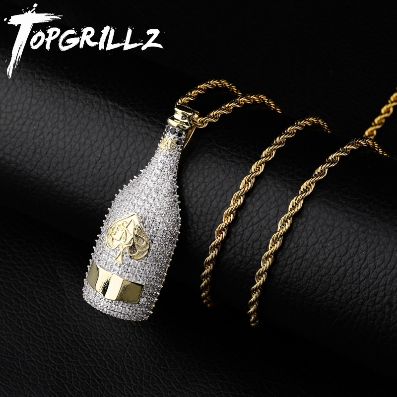 Fashion Men Vogue - TOPGRILLZ Grande Bottiglia di Vino Collane