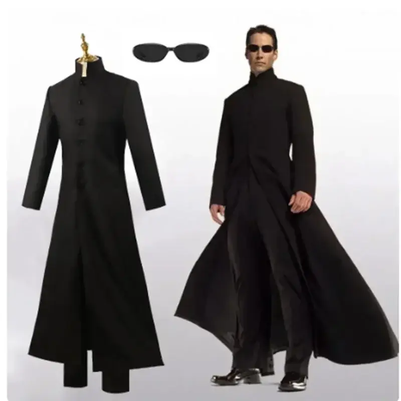 Trench Coat Men - Costume da Uomo Matrix Neo Cosplay