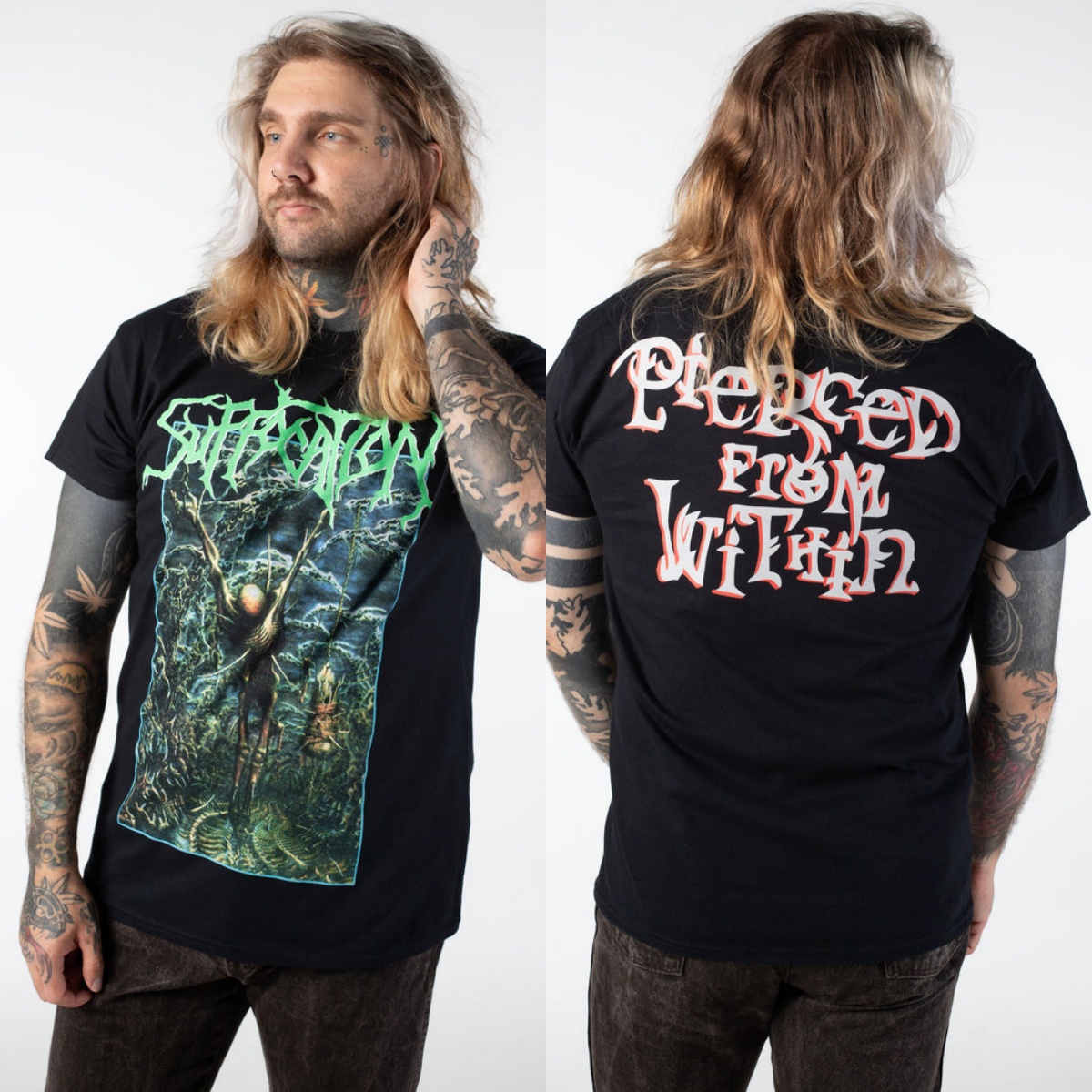 Men'S Fashion Brand - T-shirt in cotone con grafica Suffocation,