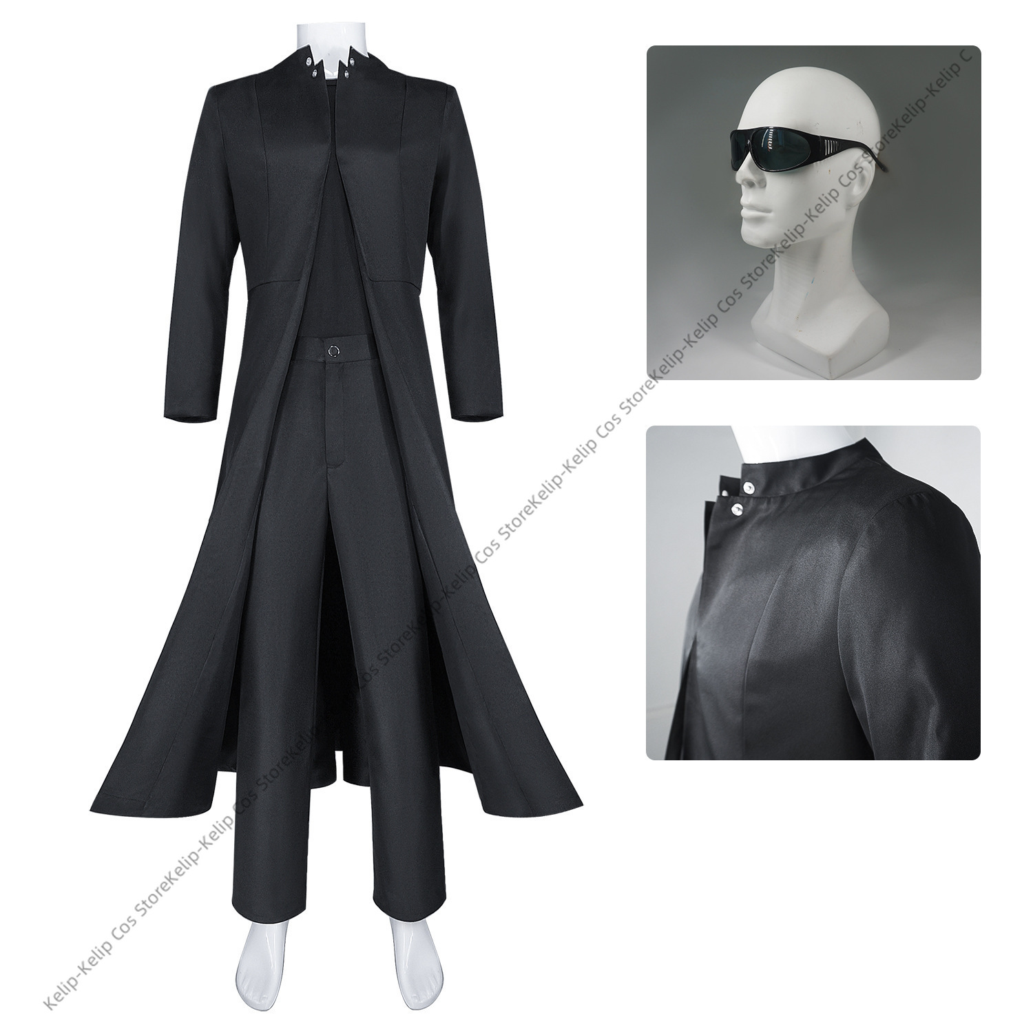 Costume da Agente Cyber Nero,  - Trench Coat Men recensione e prezzo